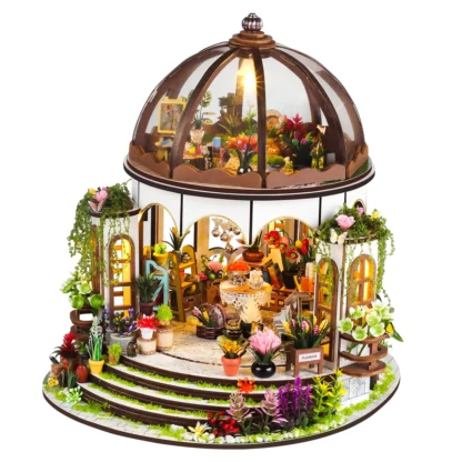 New Diy Wooden Doll House Hanging Garden House Casa Miniature Model Building Kits Dollhouse With Furniture Big Villa Girls Gifts