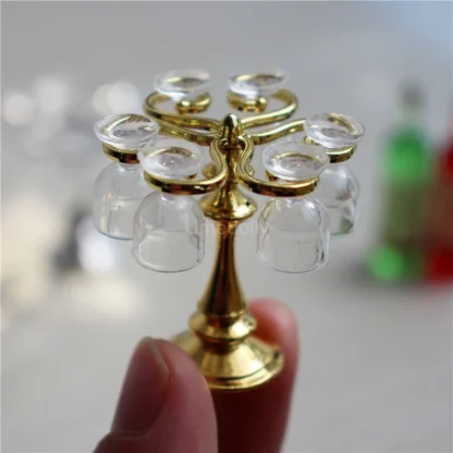 1:12 Scale Miniature Dollhouse Bar Counter Mini Wine Goblet Food for Doll OB11 BJD Accessories Toy - Image 4