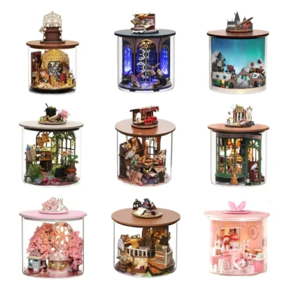 DIY Mini Casa 3D Wooden Doll Houses Kid Gifts Miniature Building Kit Time Magic Garden Dollhouse Furniture Toys Girls Birthday