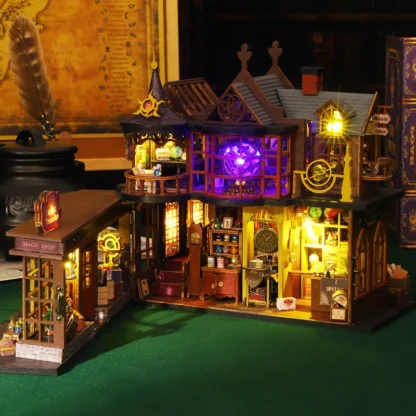 Retro DIY Wooden Magic Treasure House Dollhouses Miniature Kits With Furniture LED Light Home Decoration For Adult Handmade Gift - Image 3