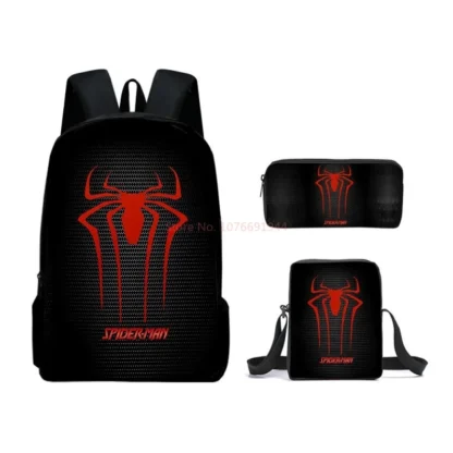 3pcs/Set Htot Marvel Spider Man Backpack Primary Secondary School Students Large Capacity Anime Cartoon Backpack Lunch Bag Set - Image 6