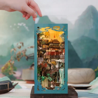 CUTEBEE Antiquity Book Nook Chinese Style Doll House Kit with Touch Light Dust Cover 3D Puzzle Toy Gift Ideas Su Dongpo's Life - Image 4