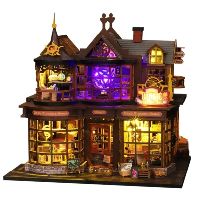 Diy Wooden Magic House Casa Doll Houses Miniature Building Kit Dollhouse With Furniture Led Lights For Girls Birthday Gifts