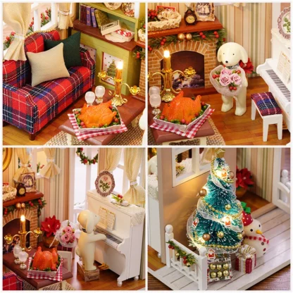 Cutebee Build Miniature House Building Kits DIY Dollhouse Wooden Doll Houses Furniture Toys for Children Birthday Gift - Image 3