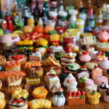 1:6 Scale Miniature Dollhouse Food Supermarket Mini Snack Simulation Cake Wine Drink for Blyth Barbies Doll Accessories Toy - Image 5