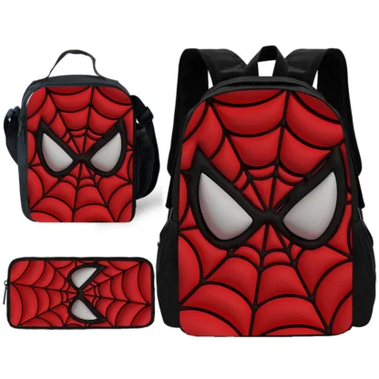 3 pcs set Popular Movie Spiders-man Child School Backpack with Lunch Bags ,Pencil Bags ,School Bags for Boys Girls Best Gift - Image 2