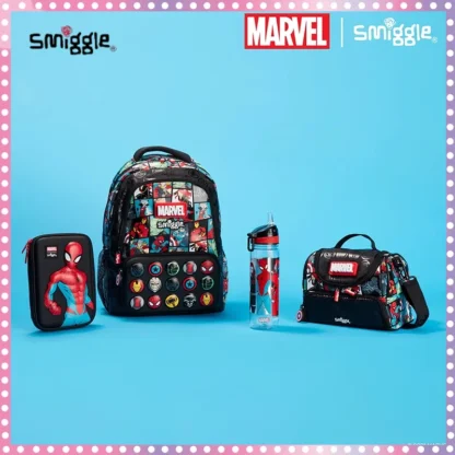 Australian Smilgle Anime Spider Man Backpack For Students Lightweight Lightweight Cute Schoolbags Meal Bags Water Cup Set Gifts