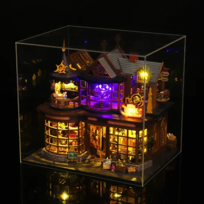 Retro DIY Wooden Magic Treasure House Dollhouses Miniature Kits With Furniture LED Light Home Decoration For Adult Handmade Gift - Image 4