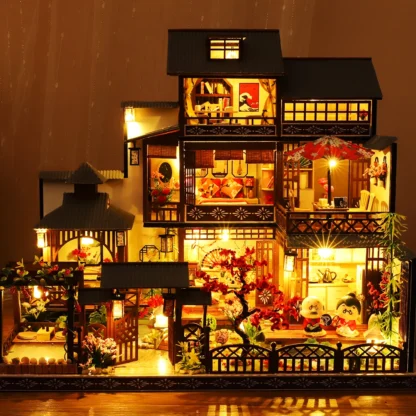 Japanese Simulated Villa DIY Dollhouse Kit Chinese Style Architecture DIY Miniature Furniture Model Home Decoration Toys Gifts - Image 2