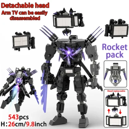 Skibidi Figures Toilet Man TVman Titan Arm Clockman Building Blocks Animaction Figures Bricks Model Toys for Kid Ideas Gift Xmas - Image 5