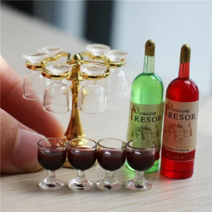 1:12 Scale Miniature Dollhouse Bar Counter Mini Wine Goblet Food for Doll OB11 BJD Accessories Toy - Image 6