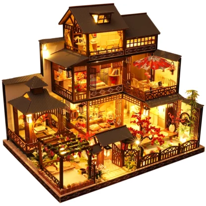 Japanese Simulated Villa DIY Dollhouse Kit Chinese Style Architecture DIY Miniature Furniture Model Home Decoration Toys Gifts - Image 5