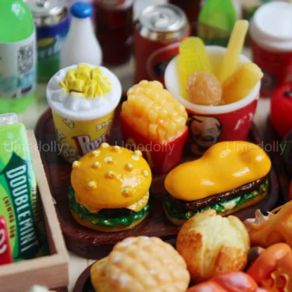 1:6 Scale Miniature Dollhouse Food Supermarket Mini Snack Simulation Cake Wine Drink for Blyth Barbies Doll Accessories Toy - Image 3