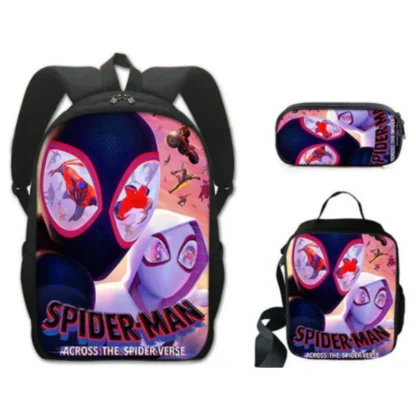 3pcs/Set Htot Marvel Spider Man Backpack Primary Secondary School Students Large Capacity Anime Cartoon Backpack Lunch Bag Set - Image 3