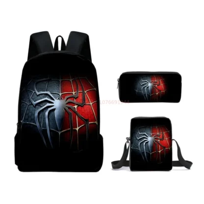 3pcs/Set Htot Marvel Spider Man Backpack Primary Secondary School Students Large Capacity Anime Cartoon Backpack Lunch Bag Set - Image 5