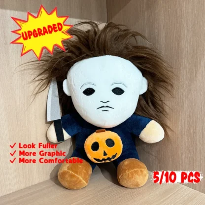 TreasuringU 5/10pcs Michael Myers Plush Toys Halloween Horror Figure Cartoon Fluffy Dolls Children Birthday Gifts