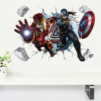 3D Stereoscopic Effect Avengers Wall Stickers For Kids Room Marvel Superhero Movie Poster Living Room Bedroom Wall Decoration - Image 3