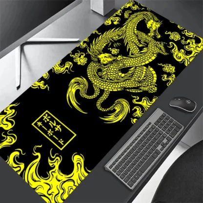 Red Dragon Mousepad Gamer Mouse Pad Light Gaming Room Accessories Desk Mat Japan Art Non-slip Keyboard Mats Company Xxl Mausepad - Image 5