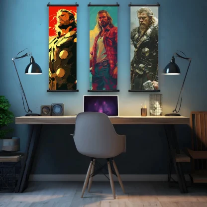 Marvel Movie Thor Hanging Scroll Poster Wall Artwork Canvas Painting Print Home Decoration Decor The Avengers HD Wallpaper Gift - Image 3