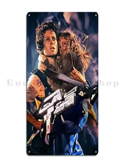 Sigourney Weaver as Ellen Ripley in Aliens Movie Metal Plaque Customizable Tin Sign Poster for Living Room Bar Wall Decor - Image 2