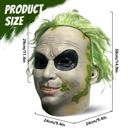 Beetlejuice 2 mask helmet Latex Face costume Halloween Cosplay Party masquerade props for kids Adult - Image 3