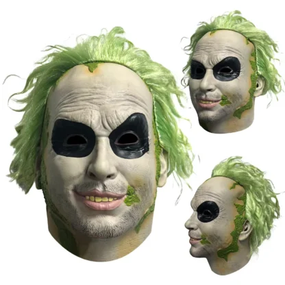 Beetlejuice 2 mask helmet Latex Face costume Halloween Cosplay Party masquerade props for kids Adult