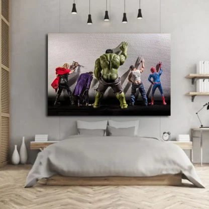 Marvel Avengers Funny Canvas Painting Spider-Man The Hulk Movie Poster Wall Art Mural Picture Children's Room Decor Gift Cuadros - Image 3