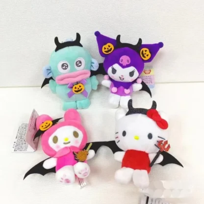 10cm Halloween Kawaii Sanrio Plush Keychain Cartoon Kuromi MyMelody Halloween Stuffed Doll Keyring Accessories Birthday Gift Toy - Image 2