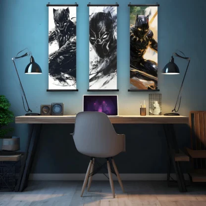 Marvel Movie Hanging Scroll Poster Black Panther Wall Artwork Canvas Painting Home Decoration Decor The Avengers Wallpaper Gift - Image 3