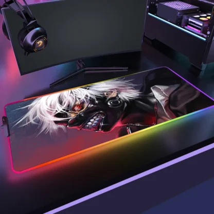 LED Gaming Mousepads Anime Tokyo Ghoul Large Desk Mat PC Gamer XXL Mousepad RGB Mouse Pad Luminous Mouse Mice Mat With Backlight - Image 5