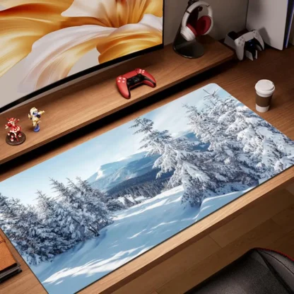 Mouse Pad Gamer Computer New Custom Home Keyboard Pad Mouse Mat Desk Mats Laptop Carpet Anti-slip Mice Pad Forest Snow Scene