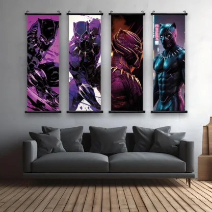 Marvel Movie Hanging Scroll Poster Black Panther Wall Artwork Canvas Painting Home Decoration Decor The Avengers Wallpaper Gift - Image 2