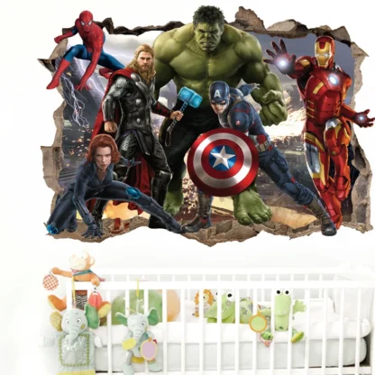 3D Stereoscopic Effect Avengers Wall Stickers For Kids Room Marvel Superhero Movie Poster Living Room Bedroom Wall Decoration - Image 6