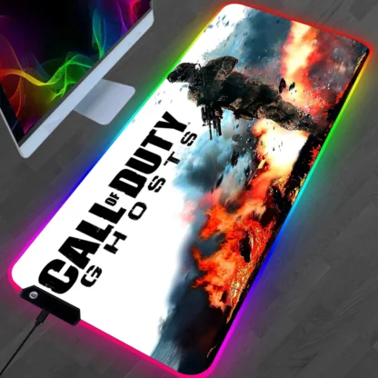 Call Of Duty LED Gaming Mousepads Large Desk Mat PC Gamer RGB Mouse Pad Luminous XXL Mice Mats With Backlight - Image 4