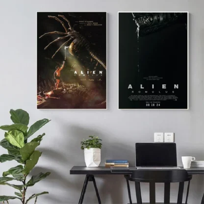 Poster Prints Hot Alien Romulus New 2024 Horror Movie Film Gifts Canvas Painting Wall Art Picture Living Kitchen Room Home Decor