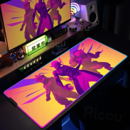 RGB Gamer Keyboard Mouse Pad F-Fortnite Cartoon Table Pad Large Size LED Glowing Mice Mat Rubber Game Computer Non-slip Mausepad - Image 2