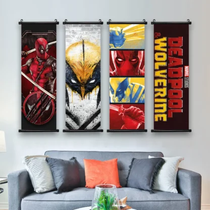 Marvel D-Deadpool Wallpaper Wall Artwork Canvas Painting Print Decor Hanging Scroll Home Decoration Wolverine Poster Art Gift - Image 2