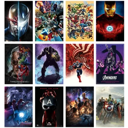 MINISO Marvel Superheroes Avengers Iron Man Spider-Man Home Living Room Bedroom Decorative Art Poster Wall Mural Canvas Printing