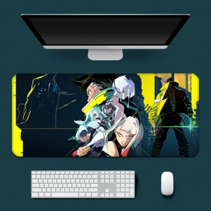 C-Cyberpunk E-Edgerunners Mousepad HD Printing Computer Gamers Locking Edge Non-slip Mouse Pad XXL90x40cm Keyboard PC Desk Pad - Image 4