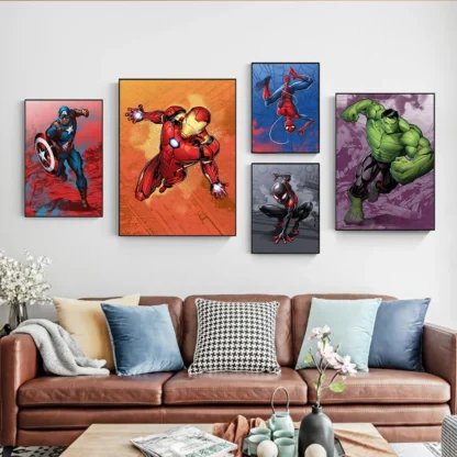 Marvel Movie Canvas Poster Avengers Hero Decorative Painting Disney Classic Character Mural Modern Home Wall Decorate Art Prints - Image 2