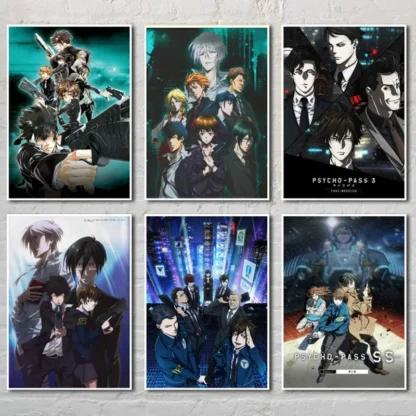 Psycho Pass Poster Anime Cartoon Figure TV animation poster Aesthetics Vintage Wall Art Kawaii Room Decor Manga Home Decoration