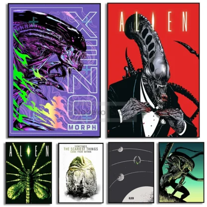 Alien Poster Xenomorph Strange Prints Canvas Painting Wall Art Pictures Home Room Modern Decoration