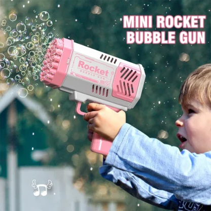 40 Holes Electric Rocket Bubble Gun Automatic Blowing Soap Maker Machine Toy Kids Outdoor Fight Fantasy Toys For Boys Game Gift - Image 3