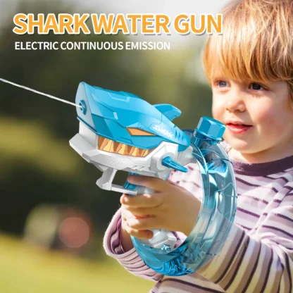 Shark Electric Water Gun Child Toy Automatic Water Blaster Large Capacity Splashing Soaker Summer Outdoor Party Games Kids Gift - Image 3