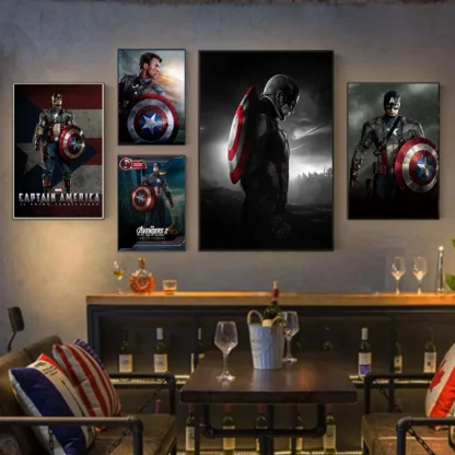 MINISO Marvel Superheroes Avengers Captain America Series Home Decor Art Posters Kids Room Wall Mural Canvas Painting HD Prints - Image 2