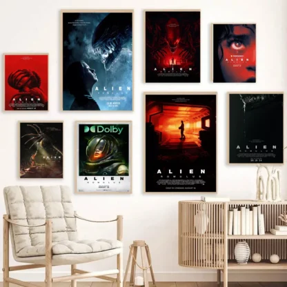 Alien Romulus Custom 2024 Hot New Horror Movie Film Gifts Poster Prints Canvas Painting Wall Art Picture Living Room Home Decor