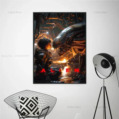 Poster Prints Hot Alien Romulus New 2024 Horror Movie Film Gifts Canvas Painting Wall Art Picture Living Kitchen Room Home Decor - Image 2