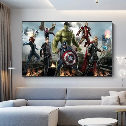 Marvel Avengers Funny Canvas Painting Spider-Man The Hulk Movie Poster Wall Art Mural Picture Children's Room Decor Gift Cuadros - Image 2