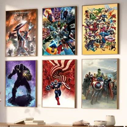 MINISO Marvel Superheroes Avengers Iron Man Spider-Man Home Living Room Bedroom Decorative Art Poster Wall Mural Canvas Printing - Image 3