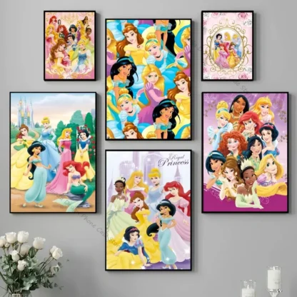 1pc Cartoon Beauty Princess Figure Poster Good Quality Prints Vintage Room Home Bar Cafe Decor Aesthetic Art Wall Painting